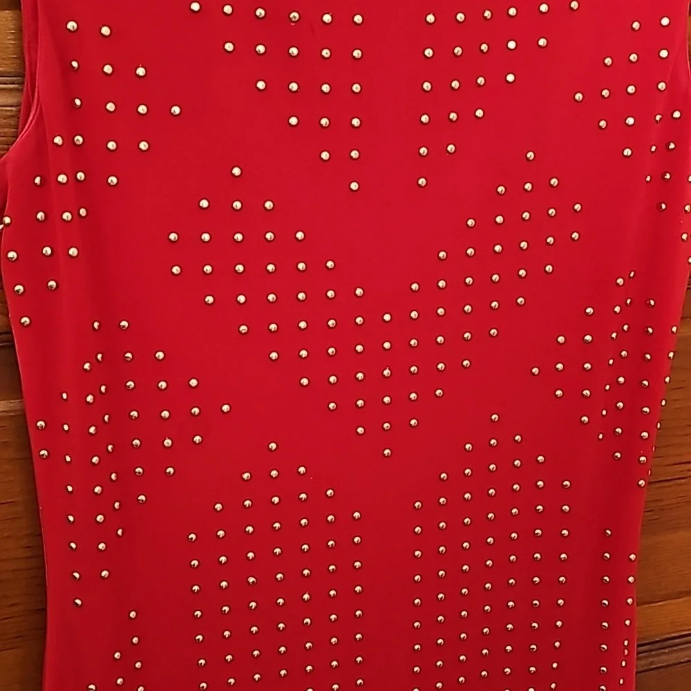 NWOT Calvin Klein Womans Size 2 stunning Red dress with embellishments. - Picture 5 of 8